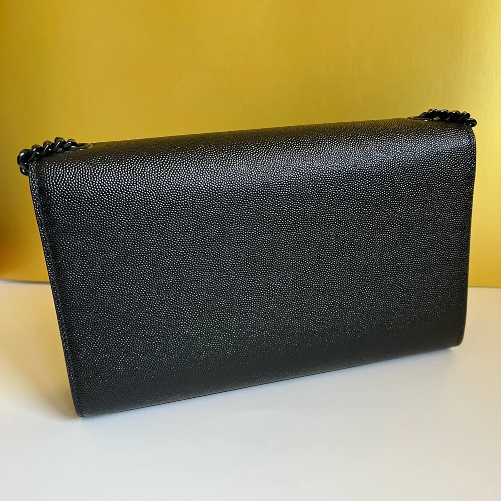 YSL Kate Medium Chain Bag Black-on-Black | Saint Laurent Crossbody | Tags - Picture 6 of 16